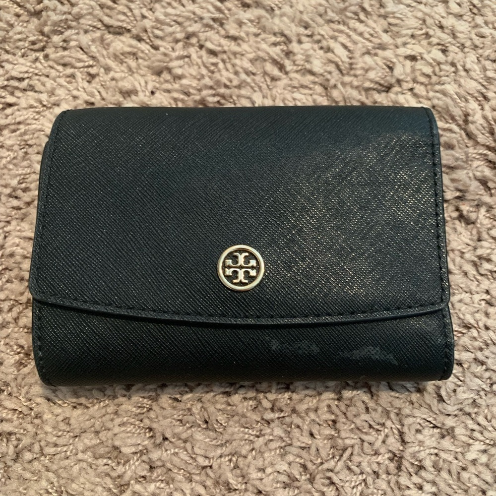 Tory Burch black trifold wallet